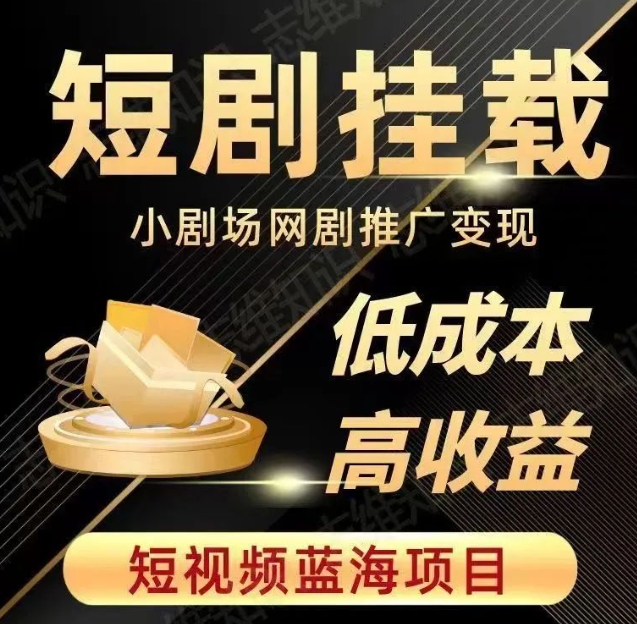 2023短视频蓝海项目，抖音快手短剧推广变现教程，低成本高收益-夜影资源