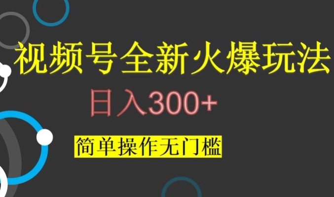 视频号最新爆火玩法，日入300+，简单操作无门槛【揭秘】-夜影资源