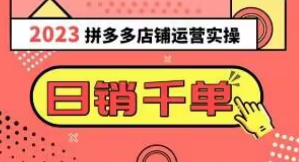 2023拼多多运营实操，每天30分钟日销1000＋，爆款选品技巧大全（10节课）-夜影资源
