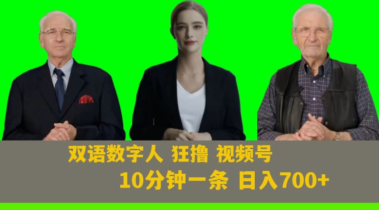 Ai生成双语数字人狂撸视频号，日入700+内附251G素材【揭秘】-夜影资源
