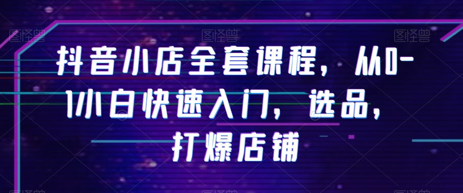 抖音小店全套课程，从0-1小白快速入门，选品，打爆店铺-夜影资源