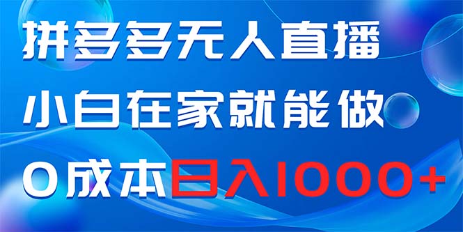 （8450期）拼多多无人直播，小白在家就能做，0成本日入1000+-夜影资源