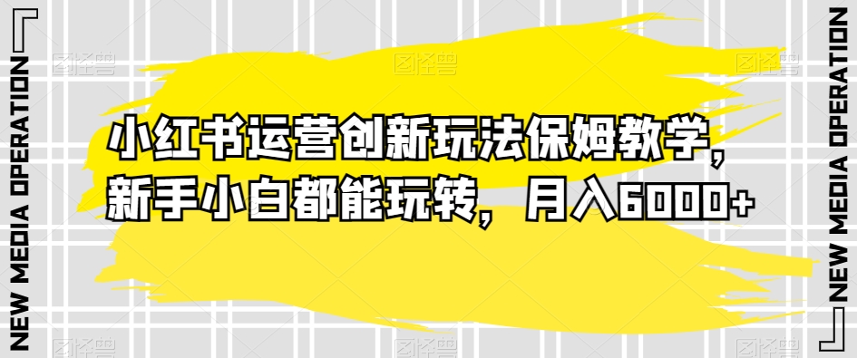 小红书运营创新玩法保姆教学，新手小白都能玩转，月入6000+【揭秘】-夜影资源