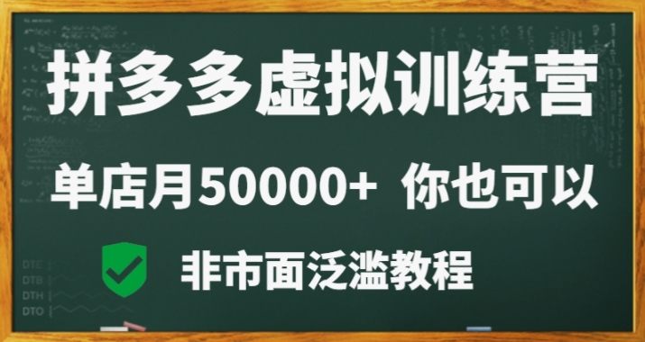 拼多多虚拟电商训练营月入30000+你也行，暴利稳定长久，副业首选-夜影资源