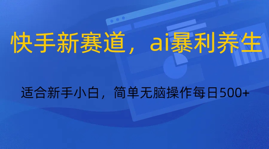 快手新赛道，ai暴利养生，0基础的小白也可以轻松操作轻松日入500+-夜影资源