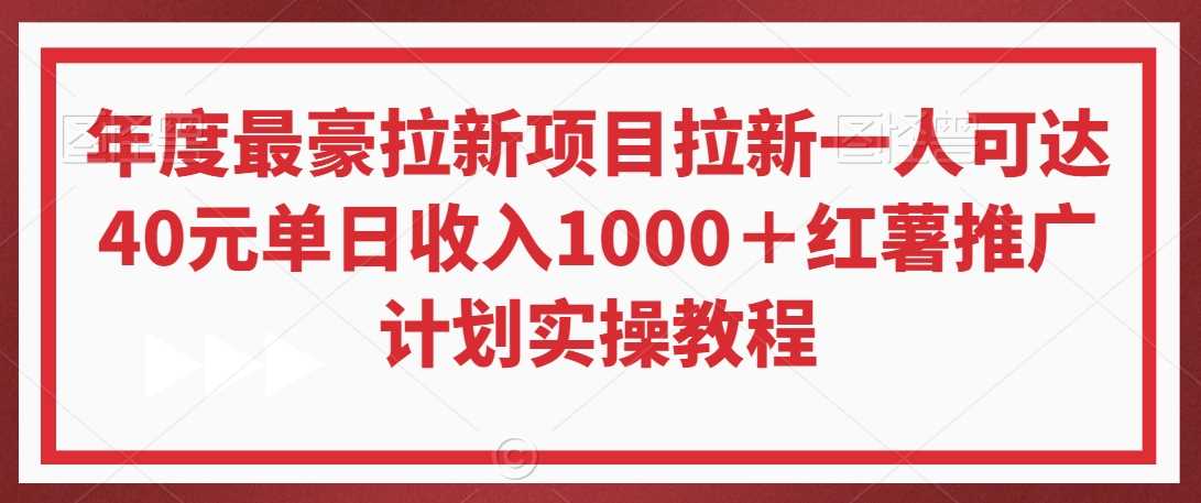 年度最豪拉新项目拉新一人可达40元单日收入1000＋红薯推广计划实操教程【揭秘】-夜影资源
