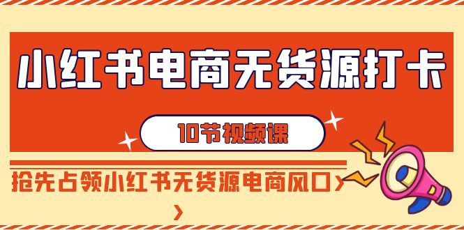 小红书电商无货源打卡，抢先占领小红书无货源电商风口（10节课）-夜影资源