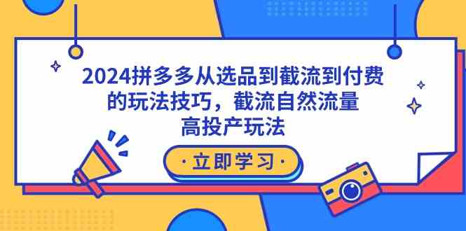 （9037期）2024拼多多从选品到截流到付费的玩法技巧，截流自然流量玩法，高投产玩法-夜影资源