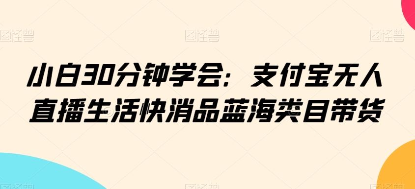 小白30分钟学会：支付宝无人直播生活快消品蓝海类目带货【揭秘】-夜影资源