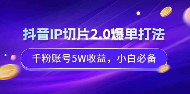 （9132期）抖音IP切片2.0爆单打法，千粉账号5W收益，小白必备-夜影资源
