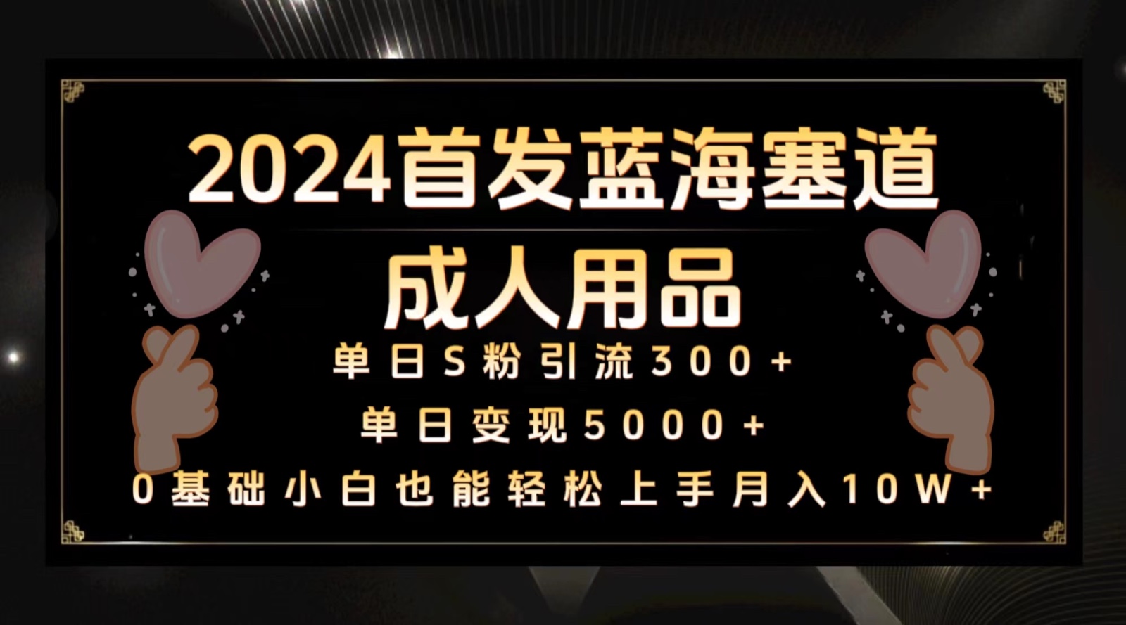 2024首发蓝海塞道成人用品，月入10W+保姆教程-夜影资源