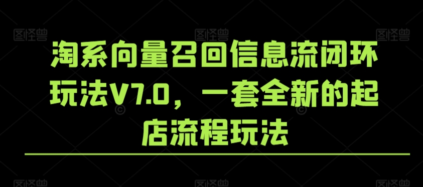 淘系向量召回信息流闭环玩法V7.0，一套全新的起店流程玩法-夜影资源
