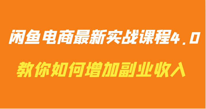 闲鱼电商最新实战课程4.0-教你如何快速增加副业收入-夜影资源
