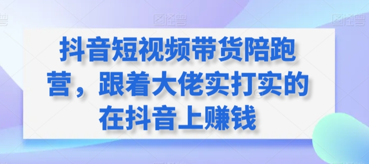 抖音短视频带货陪跑营，跟着大佬实打实的在抖音上赚钱-夜影资源