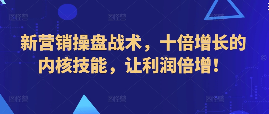 新营销操盘战术，十倍增长的内核技能，让利润倍增！-夜影资源