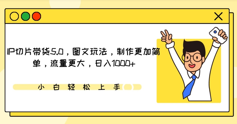 IP切片带货5.0，图文玩法，制作更加简单，流量更大，日入1000+-夜影资源