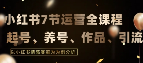 7节小红书运营实战全教程，结合最新情感赛道，打通小红书运营全流程-夜影资源