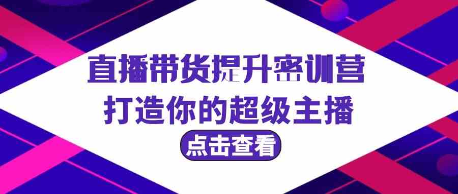 直播带货提升特训营，打造你的超级主播（3节直播课+配套资料）-夜影资源