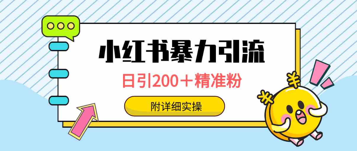 （9582期）小红书暴力引流大法，日引200＋精准粉，一键触达上万人，附详细实操-夜影资源