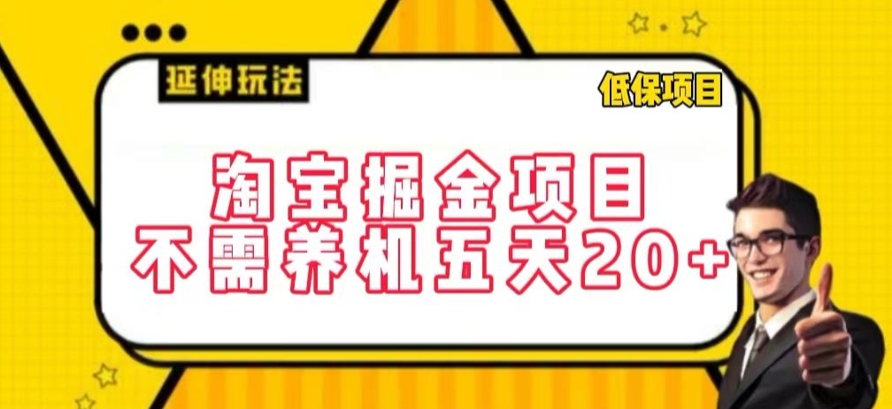 淘宝掘金项目，不需养机，五天20+，每天只需要花三四个小时-夜影资源