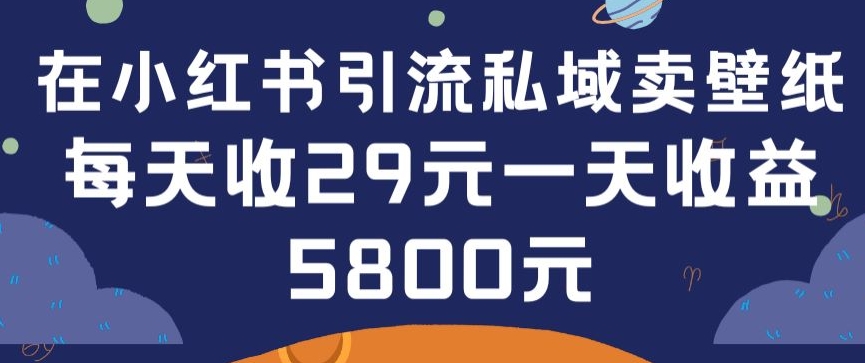 在小红书引流私域卖壁纸每张29元单日最高卖出200张(0-1搭建教程)-夜影资源
