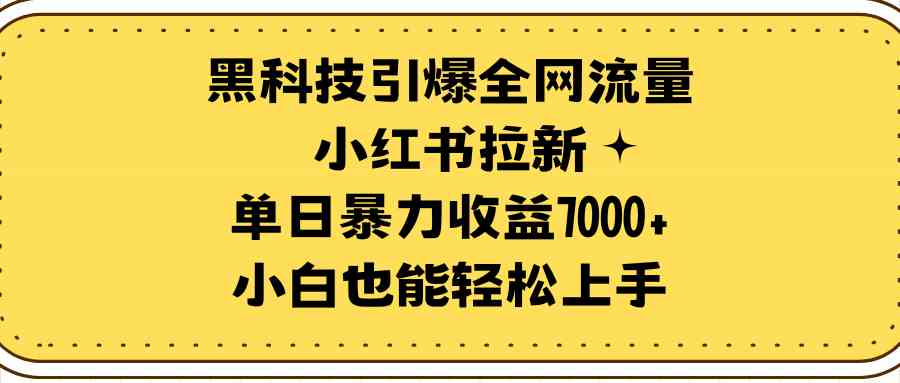 （9679期）黑科技引爆全网流量小红书拉新，单日暴力收益7000+，小白也能轻松上手-夜影资源