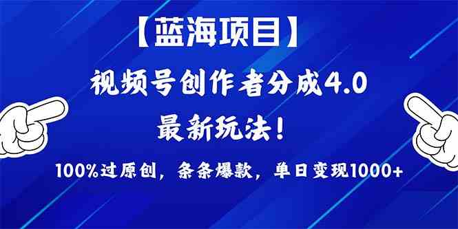 （9777期）2024蓝海项目视频号，最新方法， 100%过原创，条条爆款，单日变现1K+，…-夜影资源