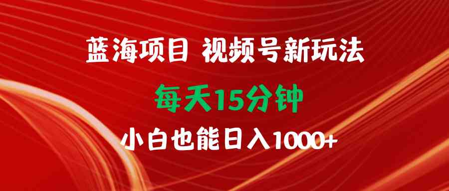 （9813期）蓝海项目视频号新玩法 每天15分钟 小白也能日入1000+-夜影资源