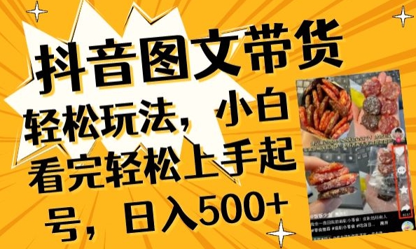 抖音图文带货已过时?那你不如仔细看看这个，小白看完轻松上手起号，日入500+不是梦-夜影资源