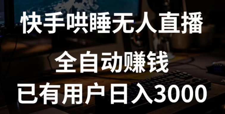 快手哄睡无人直播+独家挂载技术，已有用户日入3000+【赚钱流程+直播素材】-夜影资源