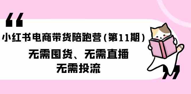 （9996期）小红书电商带货陪跑营(第11期)无需囤货、无需直播、无需投流（送往期10套）-夜影资源