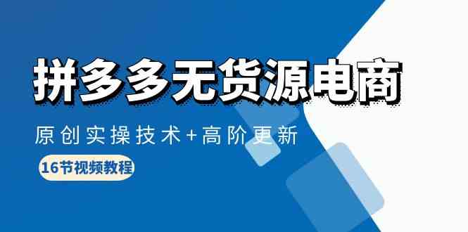 （10015期）拼多多无货源电商，原创实操技术+高阶更新（16节视频教程）-夜影资源