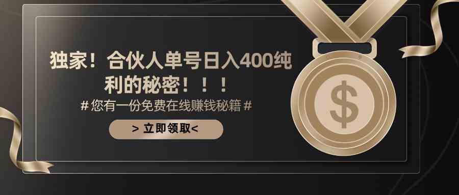 （10028期）合伙人广告撸金最新玩法，每天单号400纯利-夜影资源