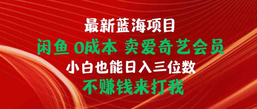 （10117期）最新蓝海项目 闲鱼0成本 卖爱奇艺会员 小白也能入三位数 不赚钱来打我-夜影资源