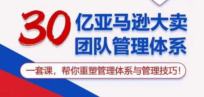 30亿亚马逊大卖团队管理体系，一套课帮你重塑管理体系与管理技巧-夜影资源