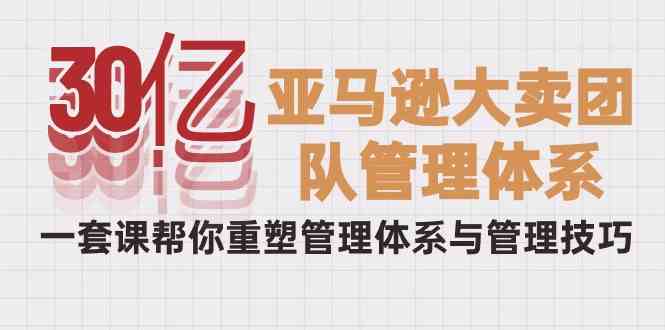 （10178期）30亿-亚马逊大卖团队管理体系，一套课帮你重塑管理体系与管理技巧-夜影资源