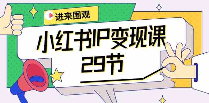 小红书IP变现课：开店/定位/IP变现/直播带货/爆款打造/涨价秘诀/等等/29节-夜影资源