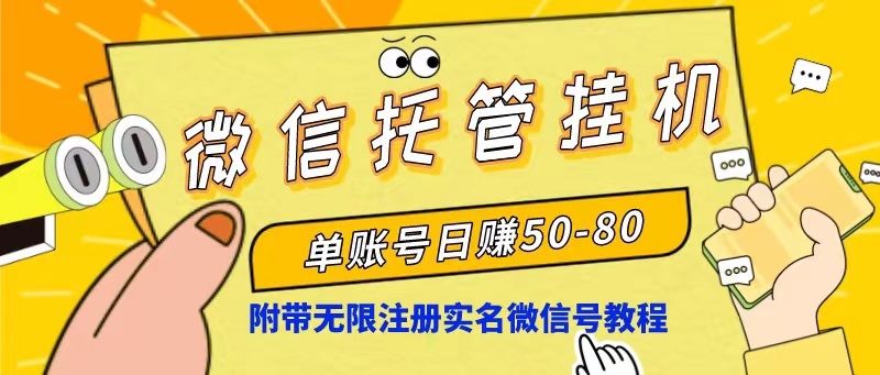 （10217期）微信托管挂机，单号日赚50-80，项目操作简单（附无限注册实名微信号教程）-夜影资源