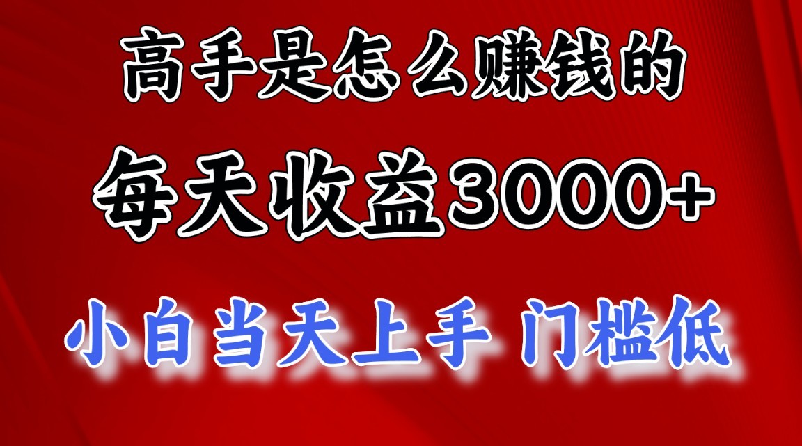 高手是怎么一天赚3000+的，小白当天上手，翻身项目，非常稳定。-夜影资源