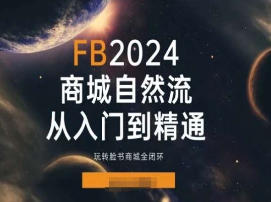 2024Faceboo商城自然流(从入门到精通)，玩转脸书商城全闭环-夜影资源