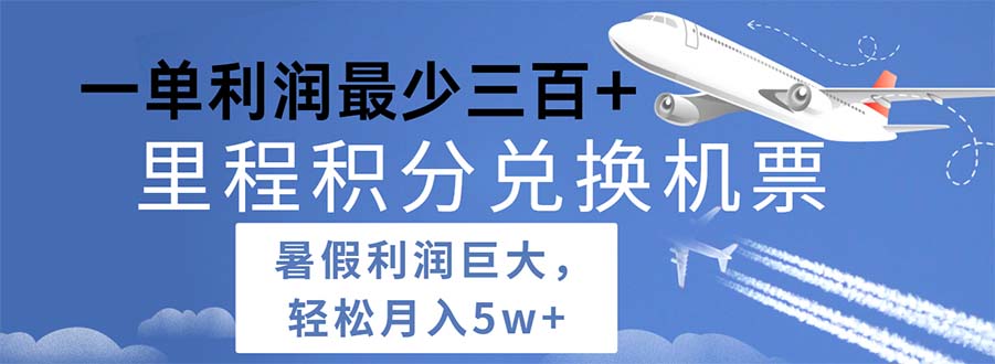 （11385期）2024暑假利润空间巨大的里程积分兑换机票项目，每一单利润最少500-夜影资源