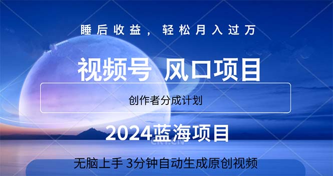（11388期）2024蓝海项目，3分钟自动生成视频，月入过万-夜影资源