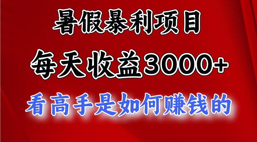 （11422期）暑假暴利项目，每天收益3000+ 努努力能达到5000+，暑假大流量来了-夜影资源