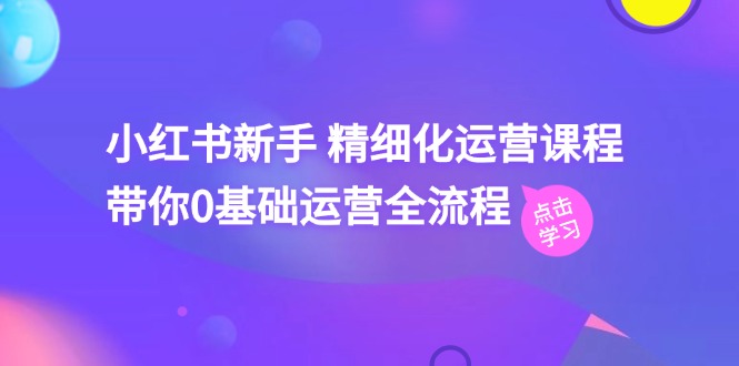 小红书新手精细化运营课程，带你0基础运营全流程（42节视频课）-夜影资源