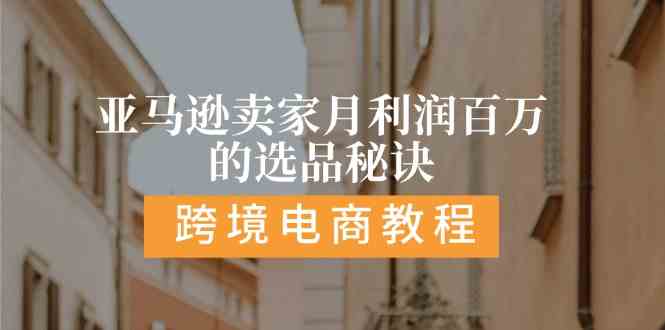 亚马逊卖家月利润百万的选品秘诀: 抓重点/高利润/大方向/大类目/选品易-夜影资源