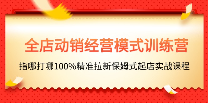 （11460期）全店动销-经营模式训练营，指哪打哪100%精准拉新保姆式起店实战课程-夜影资源