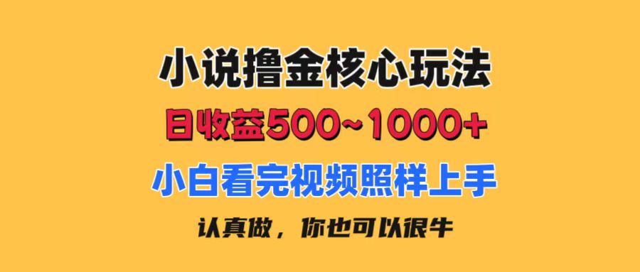 （11461期）小说撸金核心玩法，日收益500-1000+，小白看完照样上手，0成本有手就行-夜影资源