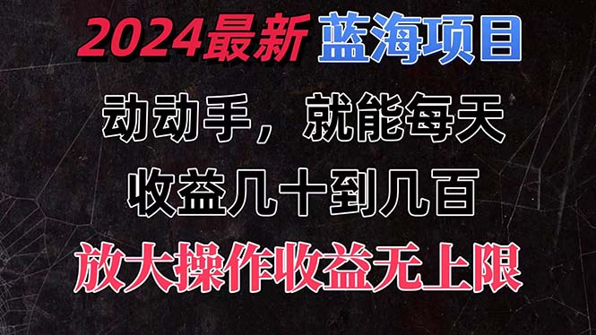 （11470期）有手就行的2024全新蓝海项目，每天1小时收益几十到几百，可放大操作收…-夜影资源