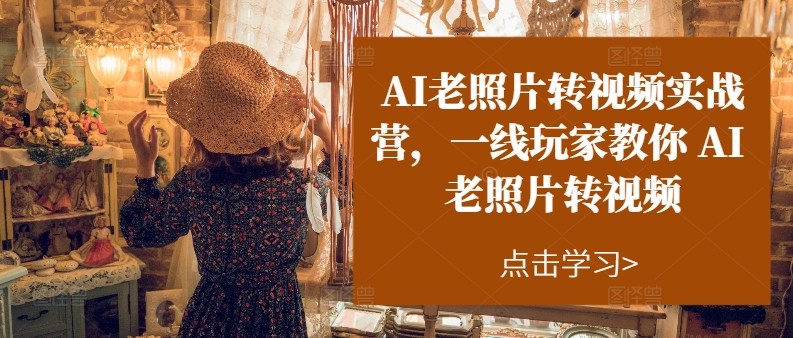 AI老照片转视频实操训练营，一线玩家教你AI老照片转视频-夜影资源