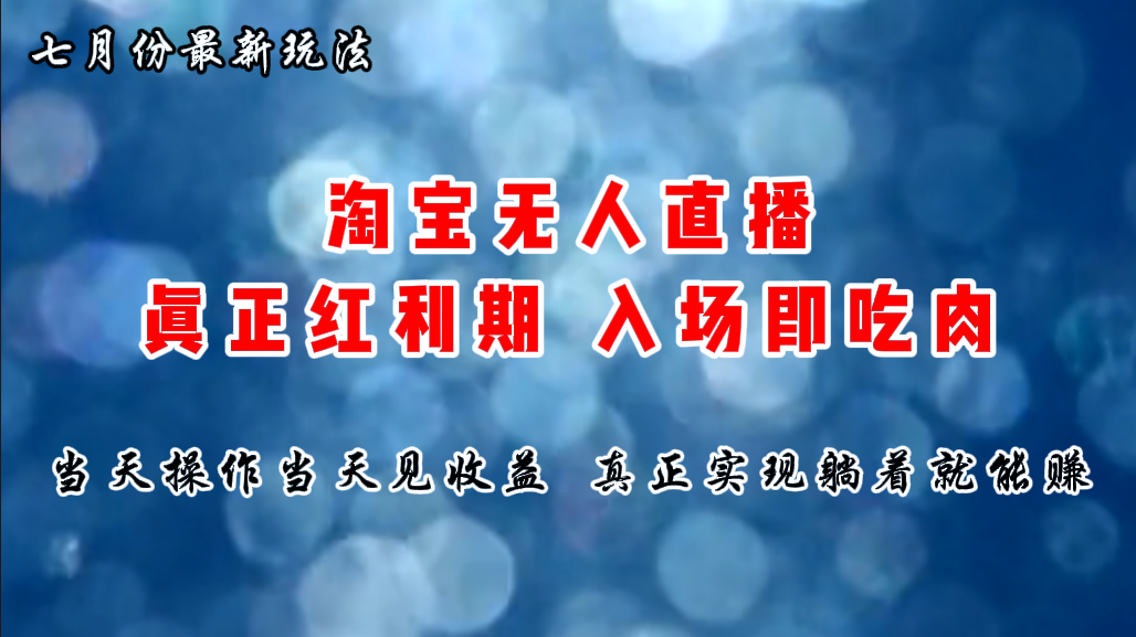 （11483期）七月份淘宝无人直播最新玩法，入场即吃肉，真正实现躺着也能赚钱-夜影资源